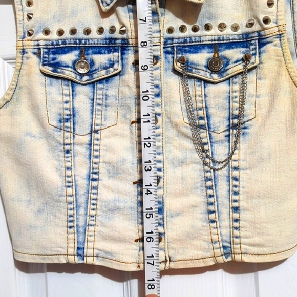 Stonewashed Denim Vest, ChiQle, Size M - Picture 12 of 13